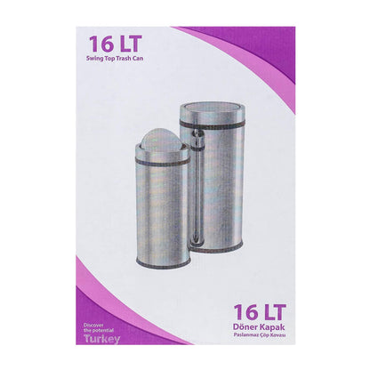 Cos menajer, capacitate 16 Litri din inox, capac rotativ / ZLN 4599