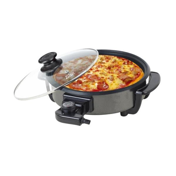 Tigaie electrica rotunda, pizza, grill, diametru 36 cm, putere 1500 W, capac sticla / ZLN 4957
