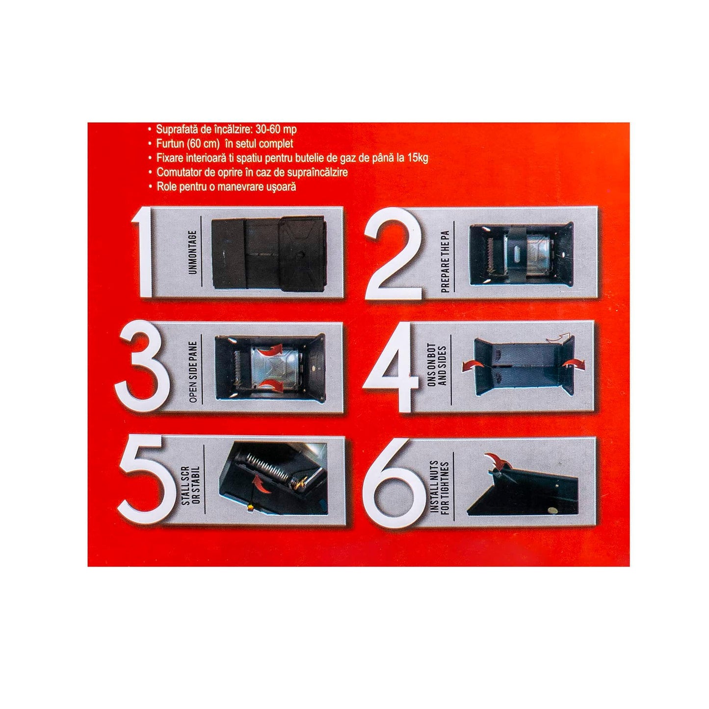 Soba mobila pe gaz GPL si electrica, aprindere piezo-electrica, demontabila, bonus kit de alimentare / ZLN 8465D_1