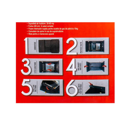 Soba mobila pe gaz GPL si electrica, aprindere piezo-electrica, demontabila, bonus kit de alimentare / ZLN 8465D_1