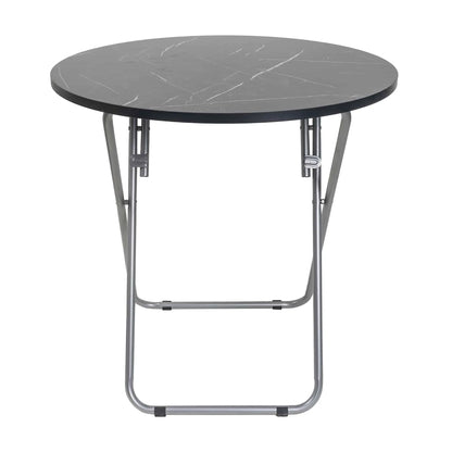 Masa plianta rotunda cu blat mdf, dimensiuni 70x70cm, negru plus 4 x scaun bucatarie pliant (DSY 1115) / ZLN 6937_4S