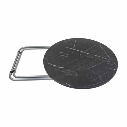 Masa plianta rotunda cu blat mdf, dimensiuni 70x70cm, negru plus 2 x scaun bucatarie pliant (DSY 1115) / ZLN 6937_2S