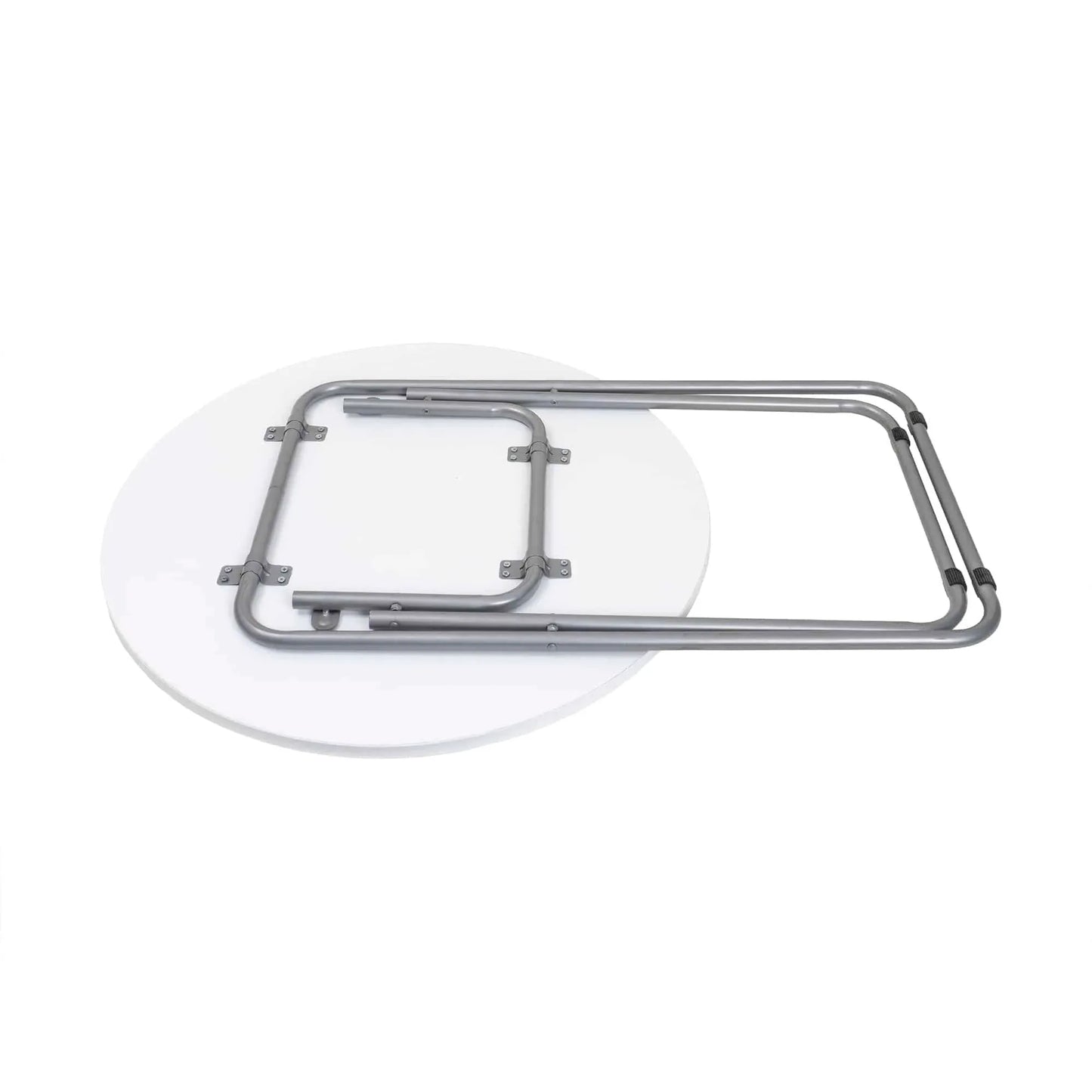 Masa plianta rotunda cu blat mdf, dimensiuni 70x70cm, alb (ZLN 6944) plus 4 x scaun bucatarie pliant (DSY 1115) / ZLN 6944_4S