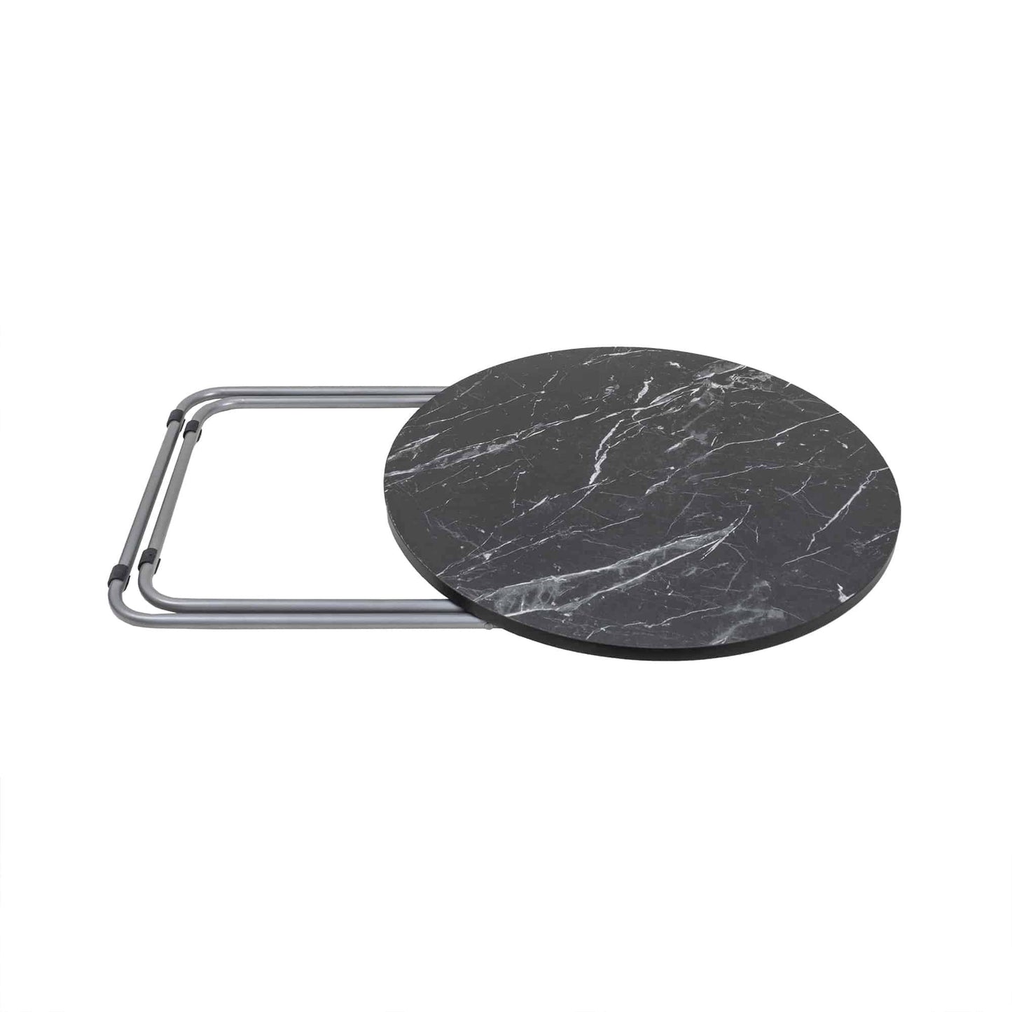 Masa plianta rotunda cu blat mdf, dimensiuni 60x65cm, negru (ZLN 6951) plus 4 x scaun bucatarie pliant (DSY 1115) / ZLN 6951_4S