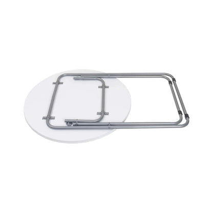 Masa plianta rotunda cu blat mdf, dimensiuni 60x65cm, alb (ZLN 6968) plus 2 x scaun bucatarie pliant (DSY 1115) / ZLN 6968_2S
