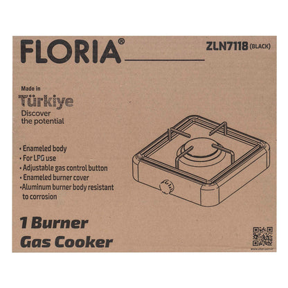 Aragaz 1 ochi, Floria, cu alimentare la butelie, culoare negru / ZLN 7118