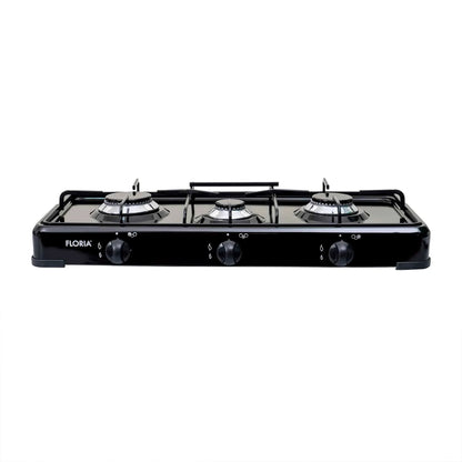 Pachet aragaz 3 ochiuri, 62×30 cm plus (ceas pentru butelie, 2 m furtun pentru gaz, 3 coliere pentru furtun, aprinzator) negru / ZLN 7138_1