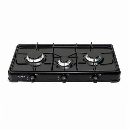 Pachet aragaz 3 ochiuri, 62×30 cm plus (ceas pentru butelie, 2 m furtun pentru gaz, 3 coliere pentru furtun, aprinzator) negru / ZLN 7138_1
