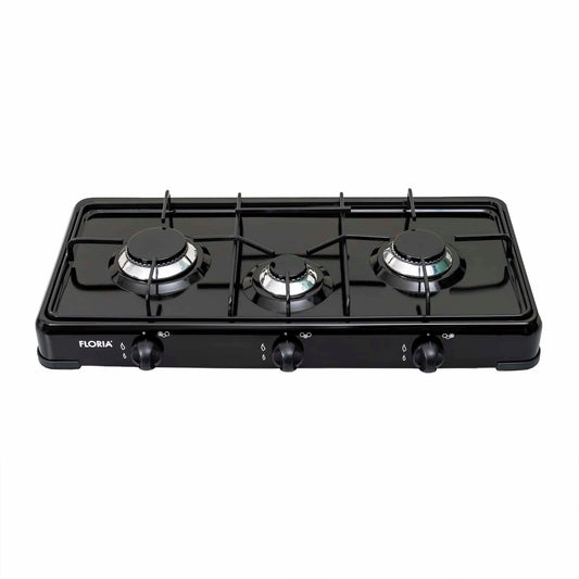 Aragaz Floria cu 3 ochiuri, alimentare butelie, negru / ZLN 7138