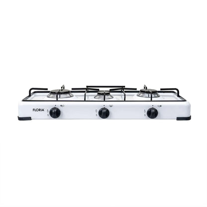 Pachet aragaz 3 ochiuri, 62×30 cm plus (ceas pentru butelie, 2 m furtun pentru gaz, 3 coliere pentru furtun, aprinzator) alb / ZLN 7139_1