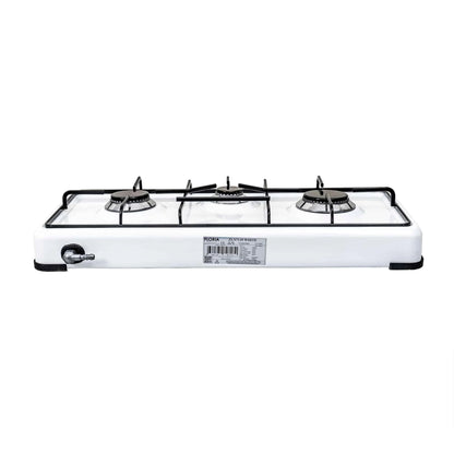 Pachet aragaz 3 ochiuri, 62×30 cm plus (ceas pentru butelie, 2 m furtun pentru gaz, 3 coliere pentru furtun, aprinzator) alb / ZLN 7139_1