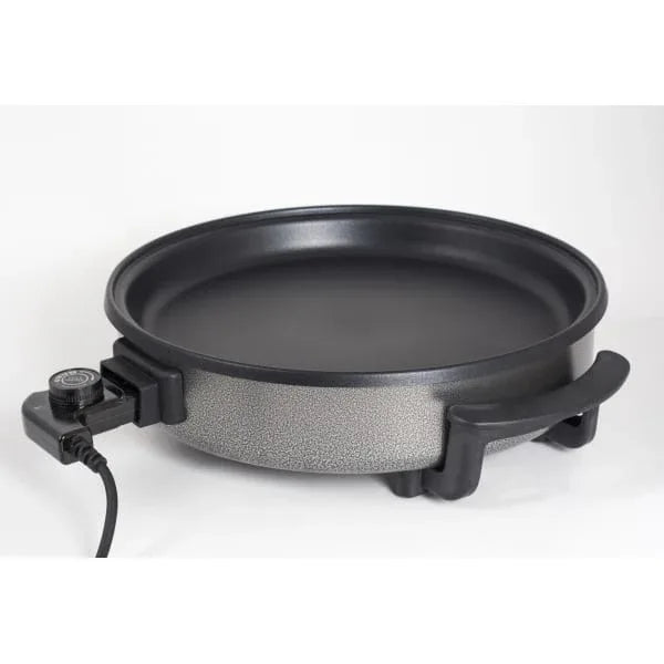 Tigaie electrica rotunda, pizza, grill, diametru 38 cm, putere 1500 W, capac sticla / ZLN 7870