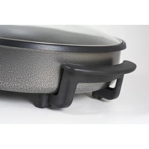 Tigaie electrica rotunda, pizza, grill, diametru 38 cm, putere 1500 W, capac sticla / ZLN 7870
