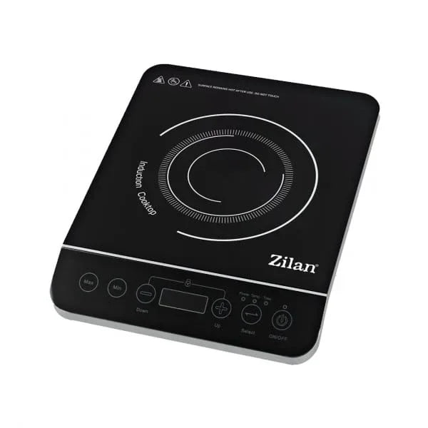 Plita cu inductie, Zilan putere 2000W, geam din cristal negru, oprire automata / ZLN 8078