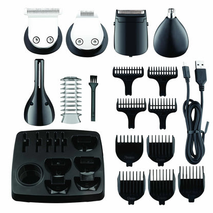 Aparat de tuns electric 16 in 1, pentru barbati reincarcabil, LED, gri / ZLN 8665