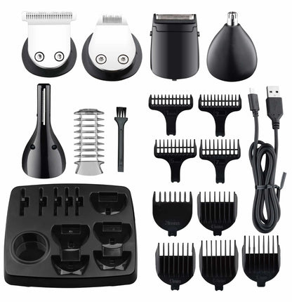 Aparat de tuns profesional 16 in 1, Zeus digital, ulei si perie de curatare, fara fir / ZLN 8672