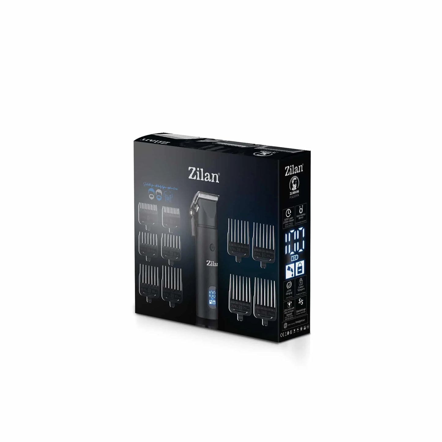 Aparat de tuns electric 11 in 1, pentru barbati reincarcabil, LED, negru / ZLN 8696