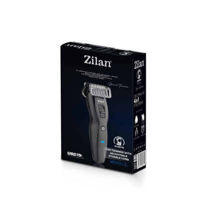 Aparat de tuns 4 in 1, HERKUL, incarcare USB, 4 capete, 500mAH negru / ZLN 8719