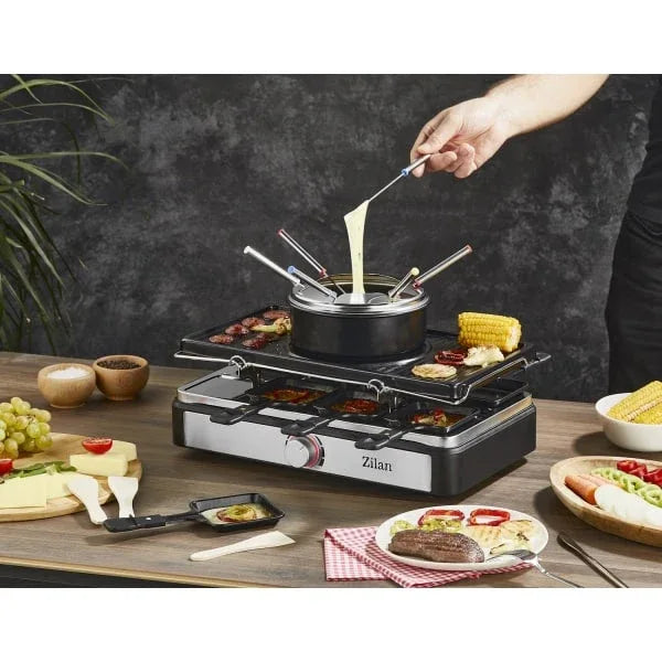 Gratar electric 3 in 1, non stick, putere 1400w, capacitate recipient 1l, elemente de inox, indicator luminos / ZLN 8856