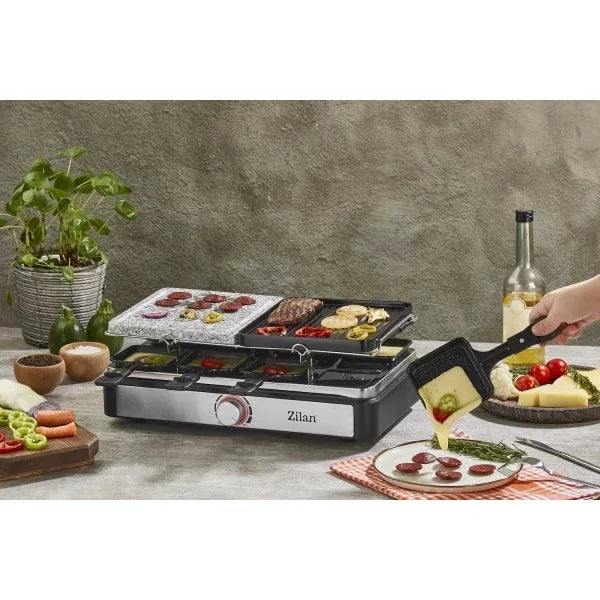 Gratar electric 2 in 1, non stick, putere 1400w, grill de piatra si grill de aluminiu / ZLN 8863