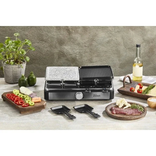 Gratar electric 2 in 1, non stick, putere 1400w, grill de piatra si grill de aluminiu / ZLN 8863