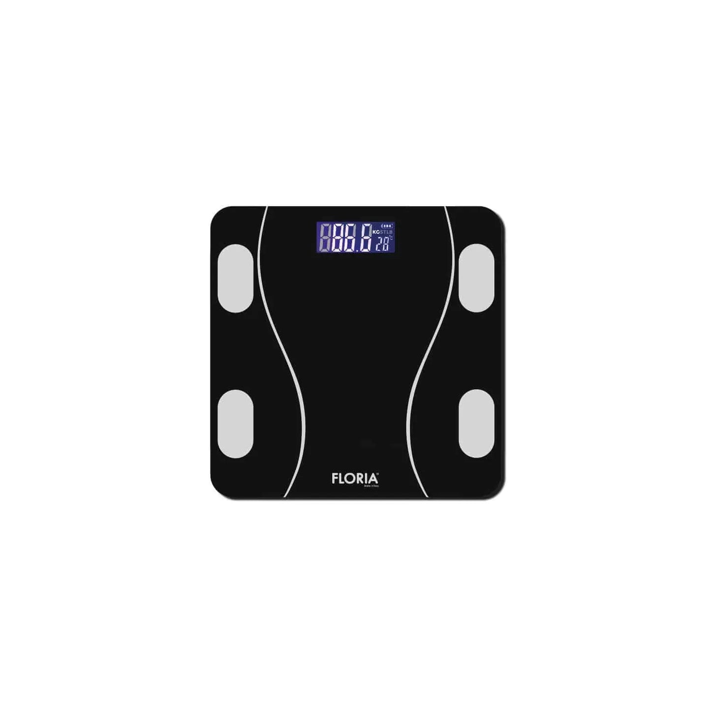 Cantar electronic de persoane, FLORIA maxim 180kg, sticla, negru / ZLN 8962