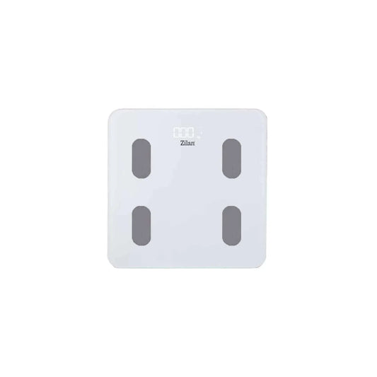 Cantar electronic de persoane, ZILAN maxim 180kg, sticla, alb / ZLN 8979