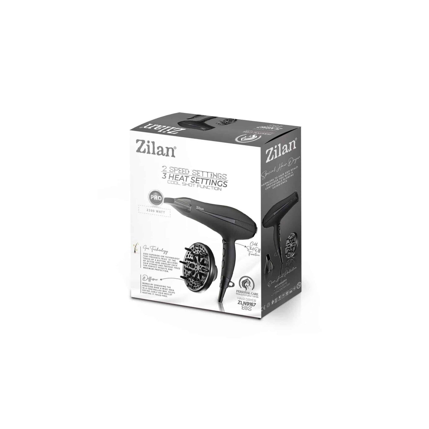 Uscator de par, putere  2200W, 2 trepte de viteza ZILAN / ZLN 9167