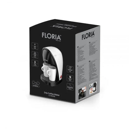 Aparat de facut cafea, putere 450W, filtru lavabil, 2 cesti incluse, cupa pentru masurat, alb/ ZLN 9298