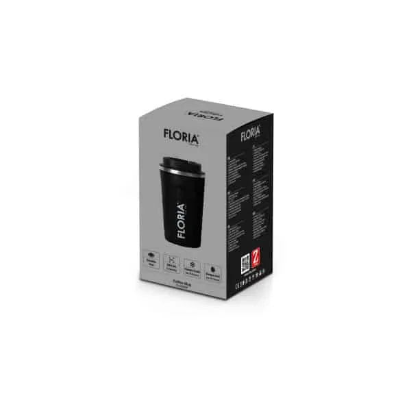 Cana de cafea, termos, interior din inox, capacitate 380ml FLORIA, negru / ZLN 9969