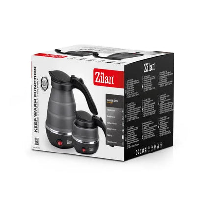 Fierbator pliabil pentru voiaj, putere 750W, capacitate 0.5l, baza din inox si carcasa din silicon durabil ZILAN / ZLN1986
