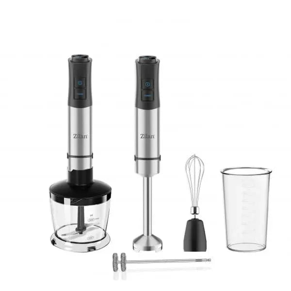 Set blender 5 in 1, putere 1200W, 12 trepte de viteza, functie turbo, inox ZILAN / ZLN3939