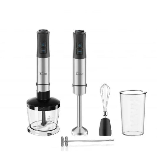 Set blender 5 in 1, putere 1200W, 12 trepte de viteza, functie turbo, inox ZILAN / ZLN3939