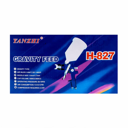 Pistol de vopsit cu aer comprimat, capacitate rezervor 600ml, diametrul duzei 1.4mm / ZTS 5476