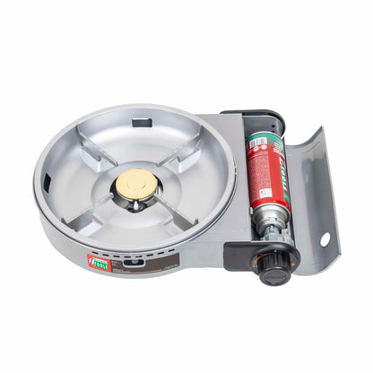 Aragaz camping, cu oala si capac de sticla, putere 2.3kw, aprindere electrica, gri / ZTS 5613