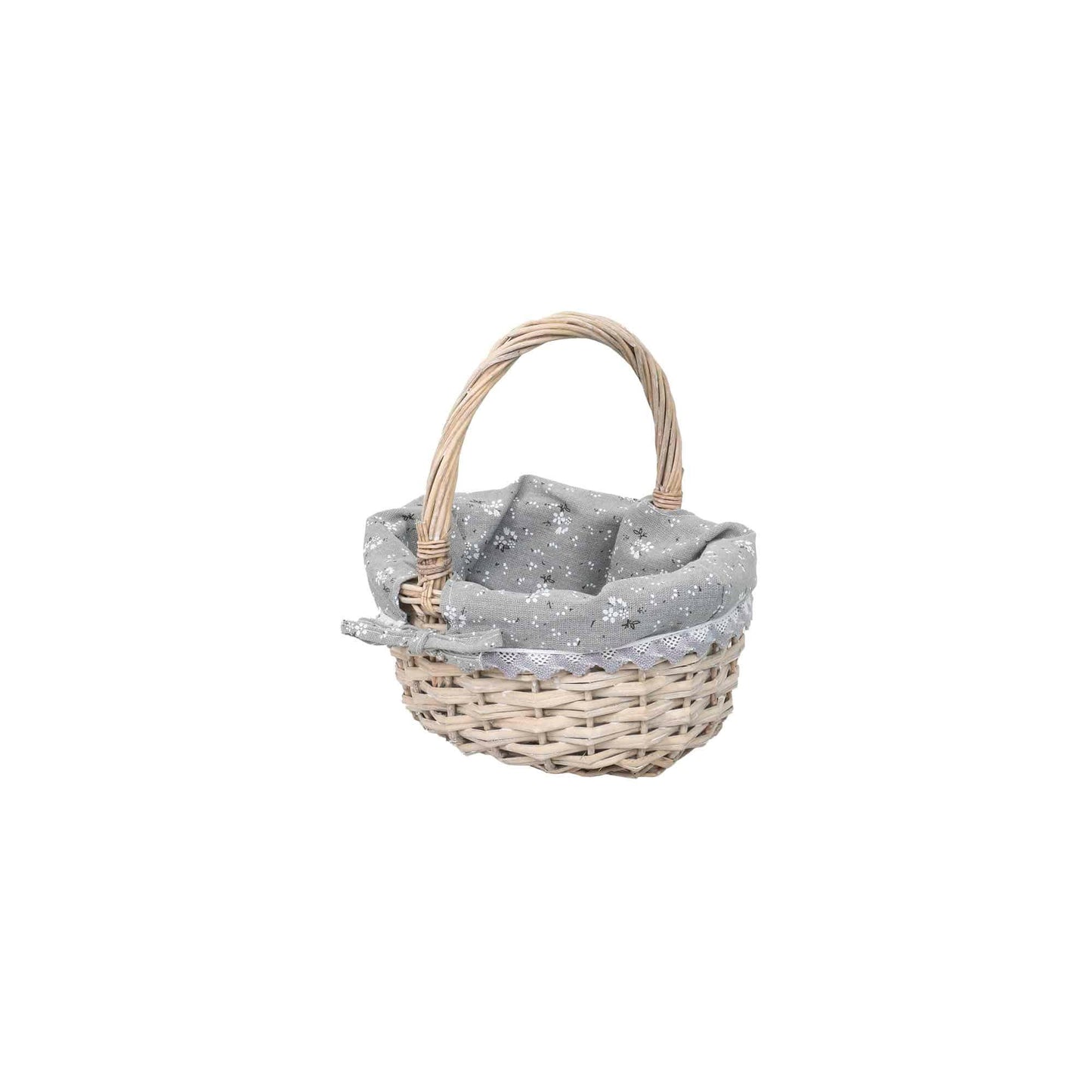 Set 3 cosuri de rachita ovale, gri inchis plus material textil / ZTS 8004