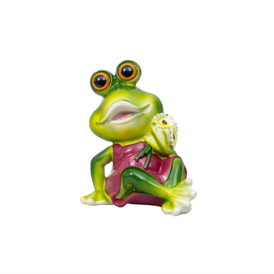 Decoratiune pentru gradina, din rasina, model broscuta, H 12cm / ZTS 8069