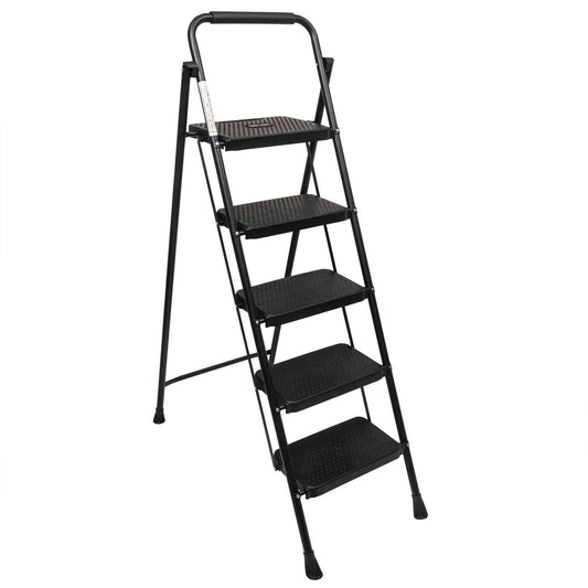 Scara metalica cu 5 trepte late, pliabila negru Z-TOOLS / ZTS 8089