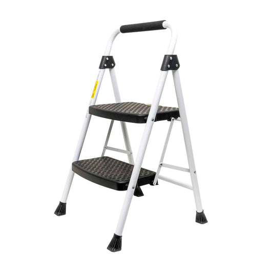 Scara metalica cu 2 trepte late, pliabila alb Z-TOOLS / ZTS 8090