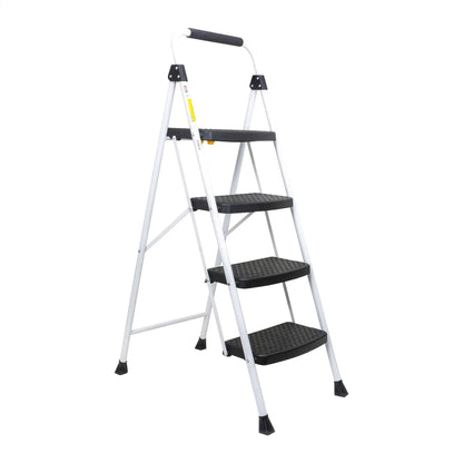 Scara metalica cu 4 trepte late, pliabila alb Z-TOOLS / ZTS 8092