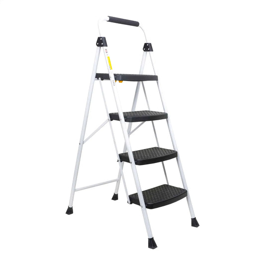 Scara metalica cu 4 trepte late, pliabila alb Z-TOOLS / ZTS 8092