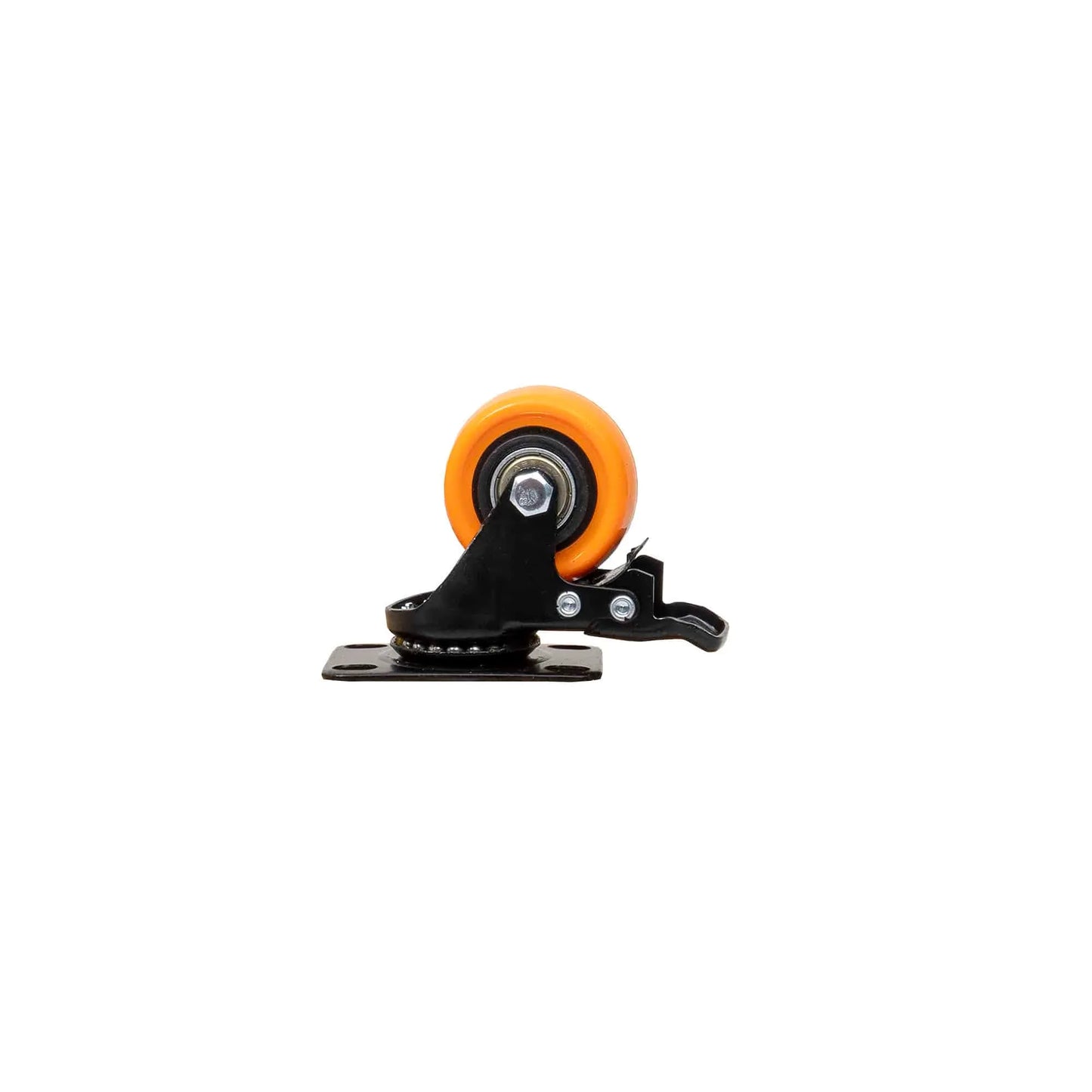 Roata pentru mobila, rola de cauciuc, pivotanta cu frana 2 inchi, portocaliu Z-TOOLS / ZTS 8127