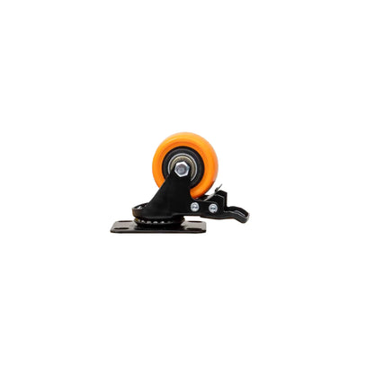 Roata pentru mobila, rola de cauciuc, pivotanta cu frana 2 inchi, portocaliu Z-TOOLS / ZTS 8127