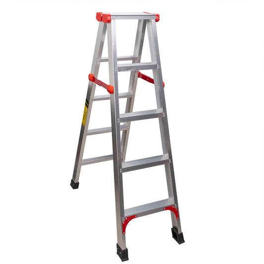 Scara dubla din aluminiu, 2x5 trepte, pliabila, maxim 150kg / ZTS 8189