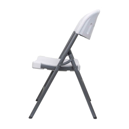 Scaun pliant din plastic pentru terasa, alb / ZTS 8192W