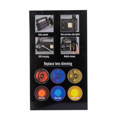 Lanterna cu incarcare solara, 6 moduri de iluminat, USB si trepied W5111 / ZTS 8202