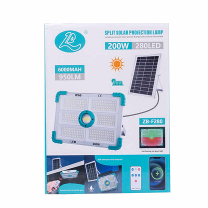 Proiector led cu incarcare solara, 200W, 280 leduri / ZTS 8211