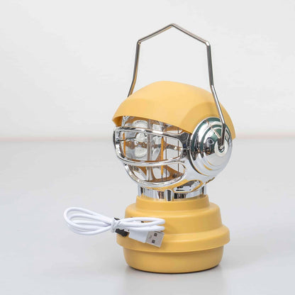 Felinar model robotel, 3 moduri de intensitate a luminii, USB, H14cm, galben / ZTS 8214
