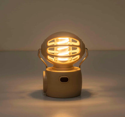 Felinar model robotel, 4 moduri de intensitate a luminii, USB, H14cm, putere 30W, crem / ZTS 8215