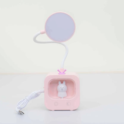 Lampa de birou pentru copii, 3 tipuri de lumina, model televizor, roz / ZTS 8233